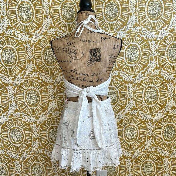 NWT LoveShackFancy Omi Handkerchief Top & Eliza Skirt Rare Embroidered Set sz XS - Picture 10 of 16